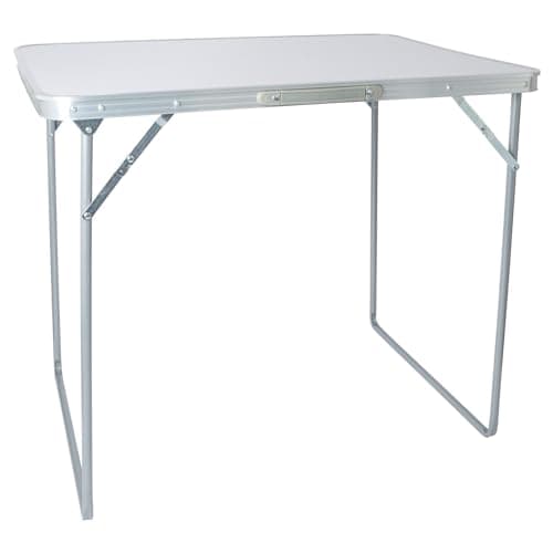 Image of Harbour Housewares Folding Table - 80cm x 60cm - White - Small Metal Trestle Tables Foldable Portable Side Table for Indoor, Outdoor, Garden, BBQ, Pinic, Dining, Camping
