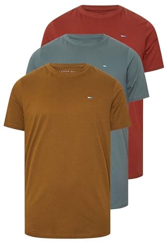 Image of BadRhino Big & Tall 3 Pack Storm & Burnt Red Core T-Shirts - Men's - Plus Size Curve