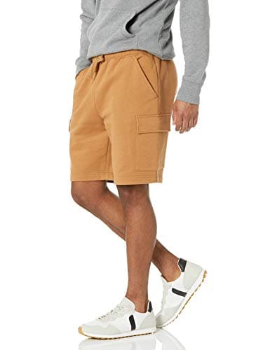 Image of Amazon Essentials Men's Fleece Cargo Shorts, Tan, XL