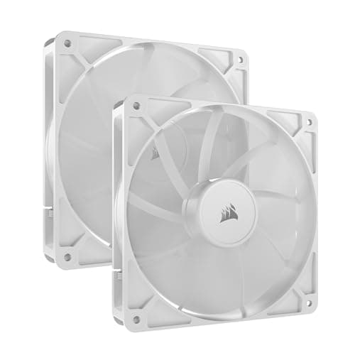 Image of CORSAIR RS140 140mm PWM Fans – Daisy-Chain Connection – Low-Noise – Magnetic Dome Bearing – Dual Pack – White