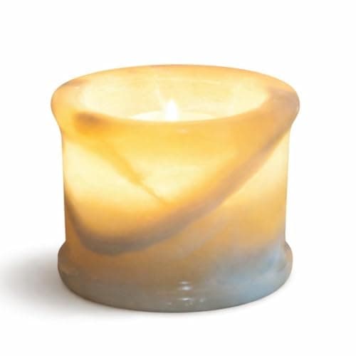 Image of CraftsOfEgypt Egyptian Real Alabaster Stone/Marble Candle Holder Votive