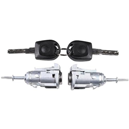 Image of Front Left Right Door Lock Barrel Cylinder with 2 Keys Compatible with VW Golf Mk4 Bora Fox Fabia New Beetle Transporter T5 1U0837167 1U0837168