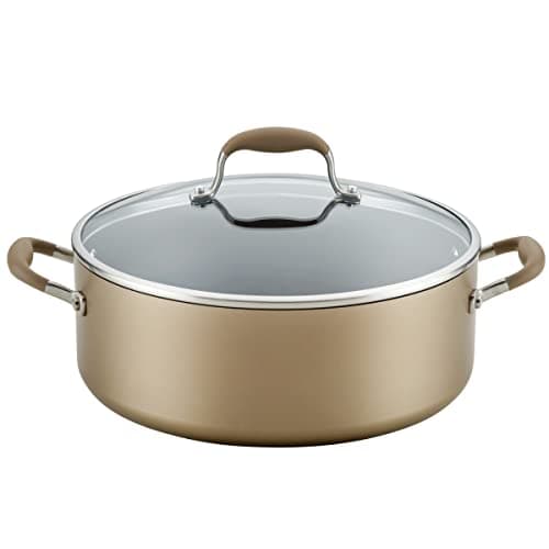 Image of Anolon Advanced Home Hard-Anodized Nonstick Wide Stock Pot/Stockpot (7.5-Quart, Bronze)