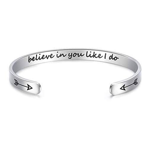 Image of CERSLIMO Friendship Bracelet for Womens - Inspirational Friendship Gifts for Best Friend, Motivational Cuff Bangle Sister Mother Teacher Gifts Bracelet Birthday Christmas Believe In You Like I Do