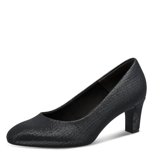 Image of Tamaris Women's Vegan Court Shoes, Pewter Glam, 6.5 UK