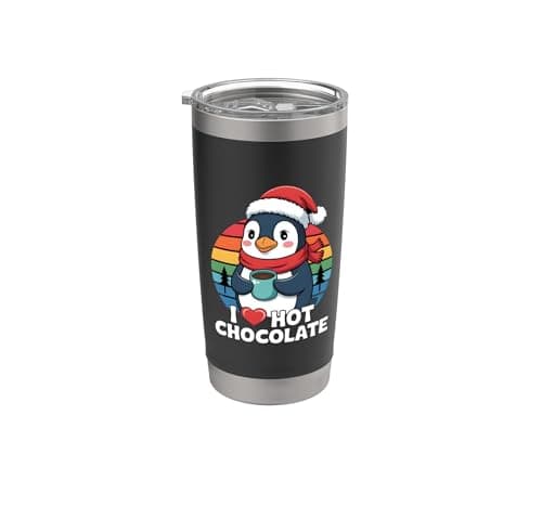 Image of Cute Christmas Penguin Wearing Santa Hat Xmas Party Costume Stainless Steel Insulated Tumbler