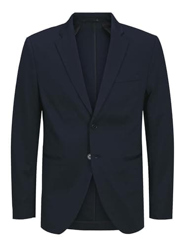 Image of Jack & Jones Mens Jjejaxon Jersey Blazer Suit, Dark Navy, 36 UK