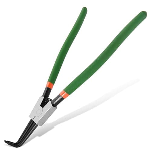 Image of LEONTOOL 13-Inch Snap Ring Pliers Heavy Duty External Circlip Pliers with 90 Degree Bent Jaws Forged Tip Diameter 0.1" Spring-Loaded Large C Clip Removal Tool for Installing Removing Retaining Rings