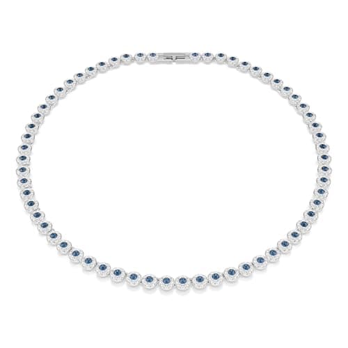 Image of Swarovski Una Necklace, Blue, Rhodium Plated