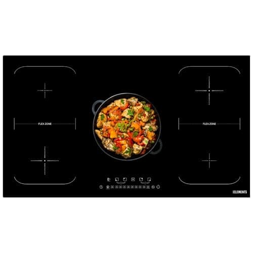 Image of KB ELEMENTS Induction Hob 5 Plates - 90 cm, Self-sufficient, 9400 Watt, Frameless, Touch Control, 99 Min Timer, Child Lock, Automatic Shut-Off, 220-240 Volt
