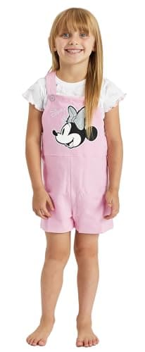 Image of Disney Girls Minnie Mouse Dungarees T Shirt Top Set (Minnie Mouse, 3-4 Years)