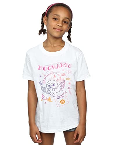 Image of Harry Potter Girls Owl Letter T-Shirt White 3-4 Years