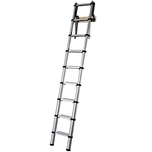 Image of YOUNGMAN 301000 Telescopic Loft Ladder Aluminium 2.6 Metres / 8.53 Feet, Silver, 86 x 48 x 12 cm
