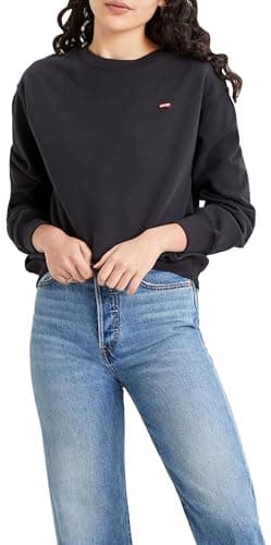 Image of Levi's Women's Standard Crew Sweatshirt, Caviar, XS