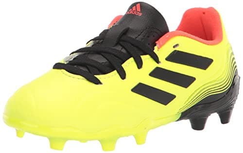 Image of adidas Copa Sense.3 Firm Ground Soccer Shoe, Team Solar Yellow/Black/Solar Red, 11.5 US Unisex Little Kid
