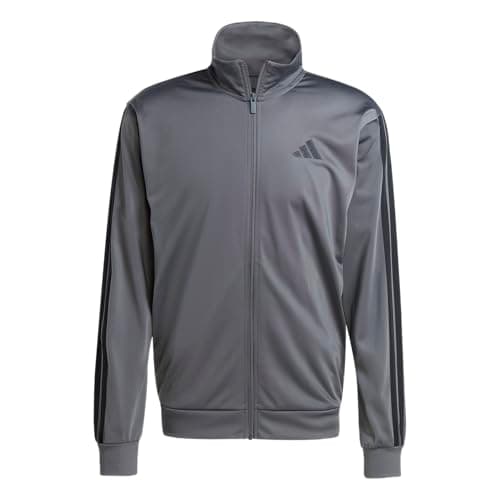 Image of adidas Men's 3-Stripes Tricot Track Top, Grey, L