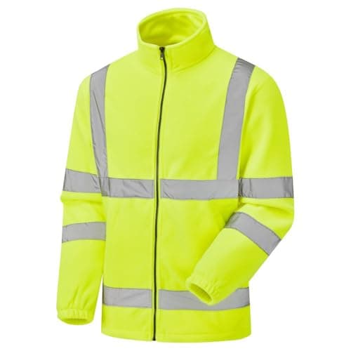 Image of Hi Vis Viz Visibility Fleece Jacket with Zip Fastening Safety Work Mens Warm Top (Medium, Yellow)
