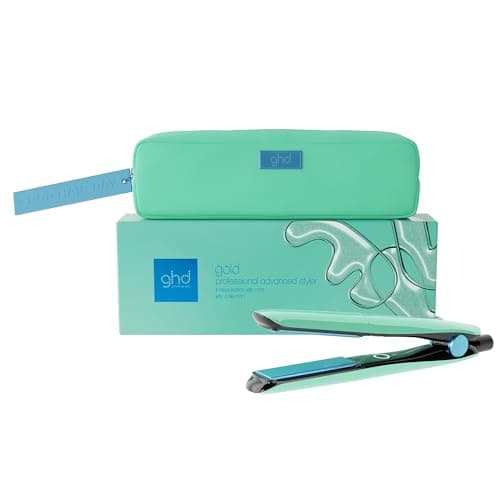 Image of ghd Gold Limited Edition Hair Straightener in Jelly Mint - with Matching Heat-Resistant Bag - Professional Advanced Styling, for Sleek, Smooth Hair with More Shine - for All Hair Types (UK Plug)