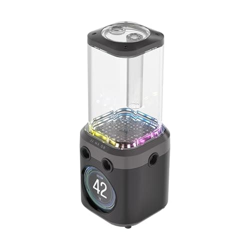 Image of Corsair iCUE LINK XD6 RGB ELITE LCD Pump/Reservoir Unit – FlowDrive Max Pump, 480x480 IPS LCD Screen, Built-In Temperature Sensor, 22 Addressable RGB LEDs, 440ml Nylon Reservoir – Stealth Grey