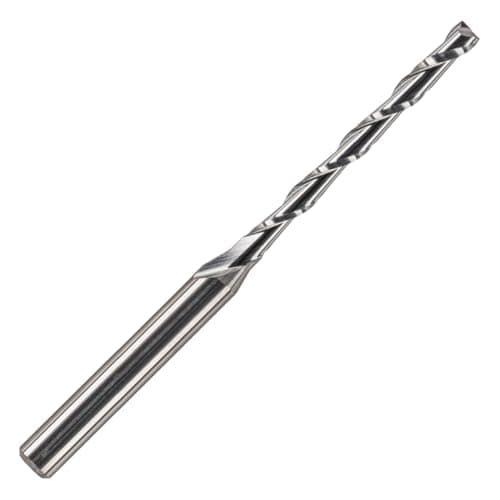Image of Rennie Tools - 1/8" (3.175mm) Shank Solid Carbide 2 Flute Up Cut Router Bit 2mm Cutting Diameter x 22mm Flute. CNC Router Cutter / Spiral Flute Cutter End Mill For Soft Wood Hard Wood MDF PVC Plywood
