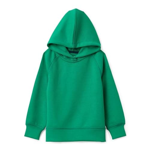 Image of Amazon Essentials Boys' Active Sweat Relaxed-Fit Pullover Hoodie with Thumbholes, Emerald Green, 10 Years
