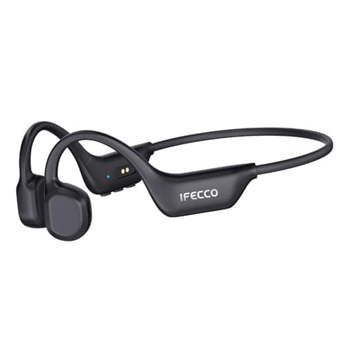 Image of IFECCO Bone Conduction Headphones Bluetooth 6.0, IP67 Waterproof Open-Ear Wireless Sports Headphones with Magnetic Charging, 26g Ultra-Light, 10H Playtime & Dual Connectivity for Running, Cycling, Gym