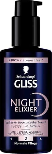 Image of Gliss Night Elixir Anti-Split Ends Miracle (100 ml), Hair Serum Seals Split Ends During Sleep, Hair Care Repairs Hair Long-Lasting