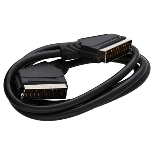 Image of kenable Scart Cable 21 pins connected Black Lead 1m [1 metres]