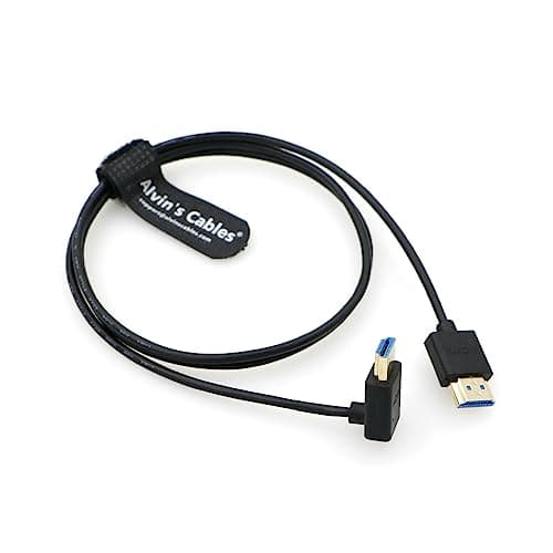 Image of Alvin's Cables 8K 2.1 HDMI Cable High Speed for Atomos Ninja V Monitor Straight to Down Angle HDMI Cord for Z CAM E2, Sony FS5| FS7| A7S3 Cameras 39.4inches|1M