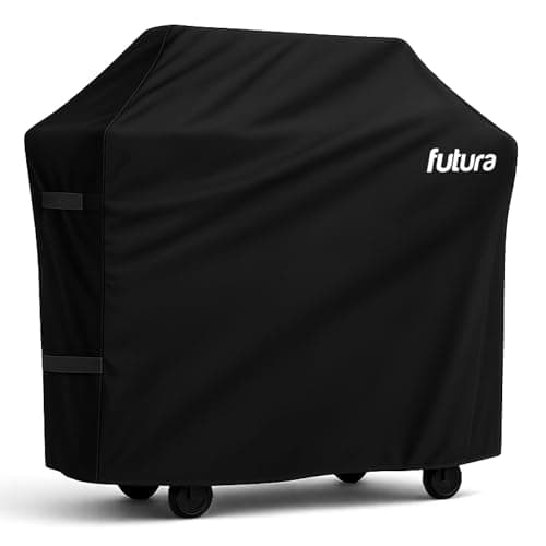 Image of Futura Premium BBQ Cover Waterproof 183x66x130cm, Large Outdoor Heavy Duty 600D Oxford Fabric Barbecue Covers with UV Protection, PVC Lining, 2x Handles and 2x Velcro Straps for Outdoor Grills