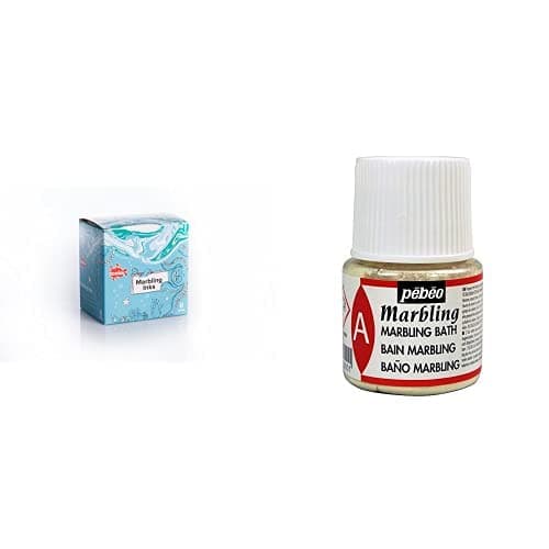 Image of Scola 6 x 25ml Marbling Inks Bundle with PEBEO Patterns, 1 Count (Pack of 1)
