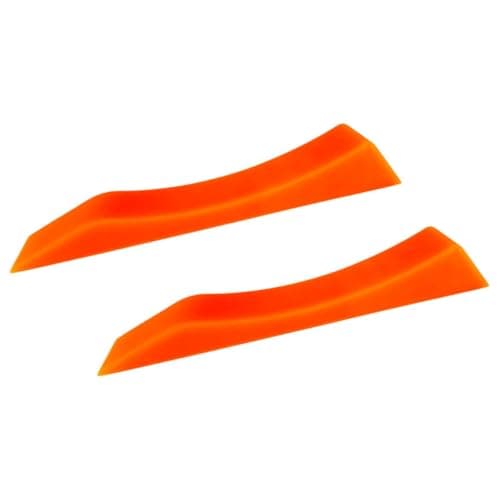 Image of FRCOLOR 2pcs Portable Silicone Deadlift Jack for Gym and Weightlifting Training, Elevates Weights with Anti-slip Design, Orange Wedges for Safe and Efficient Barbell Handling