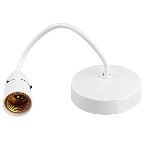 Image of Ceiling Pendant Light Fitting E27 Lamp Holder 8”(200mm) White Plastic Light Bulb Holder Ceiling Rose Ceiling Light Fitting for Kitchen Living Room Bedroom Dining Room Lightings