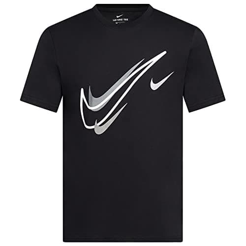 Image of NIKE Mens T Shirt Court Mens Swoosh Logo Tee Short Sleeve Classic Black DQ3944 010 New (Small)