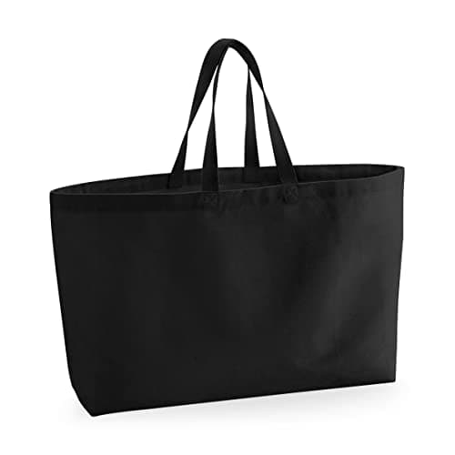 Image of Westford Mill W696 Oversized Canvas Tote Bag - Black