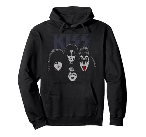 Image of KISS - Fab Four Pullover Hoodie, Adult Unisex, Black, Large