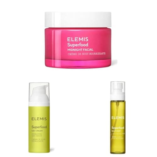Image of ELEMIS Skincare Trio – Superfood Midnight Facial, Superfood Day Cream & Multi Toning Mist