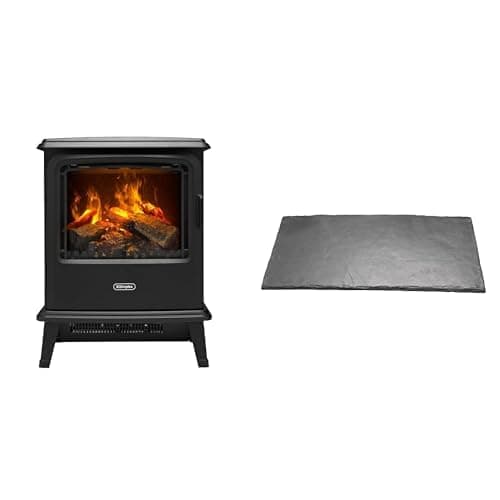 Image of Dimplex Bayport Optimyst Black Electric Stove Fire and Slate Effect Hearth Pad