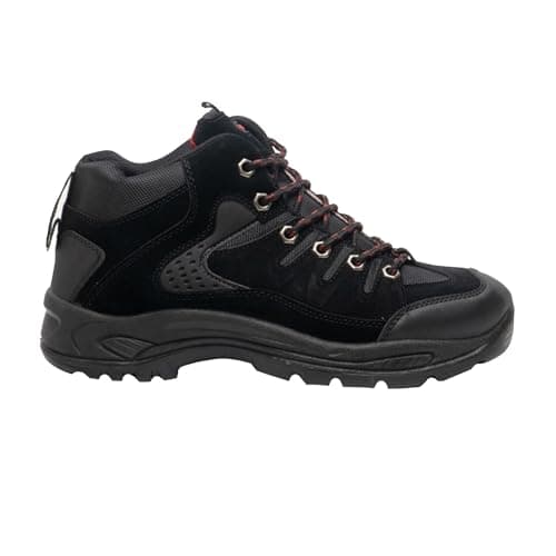 Image of Mens Black Lace Up Mid Trail Boot - Ontario - Black - size UK Mens Size 9