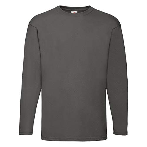 Image of Fruit of the Loom Valueweight Long-Sleeved T-Shirt - Grey - Medium