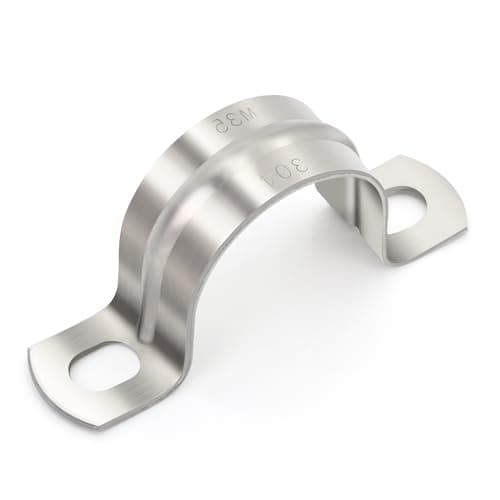Image of Heavy Duty Pipe Clamps 1" FamlTol U Shape Brackets 304 Stainless Steel Tube Clamp Rigid Pipe Strap for Pipes and Cables | Ø 25 mm | 10 pcs