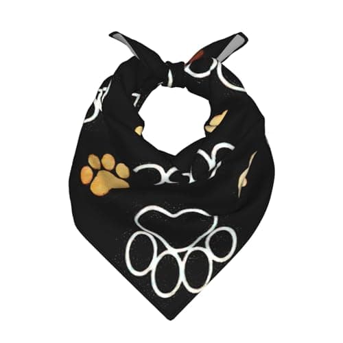 Image of Longzehao Dog Paw Prints Print Paisley Bandanas for Men and Women,Neck Gaiter Head Wrap Headwear Face Mask Scarf