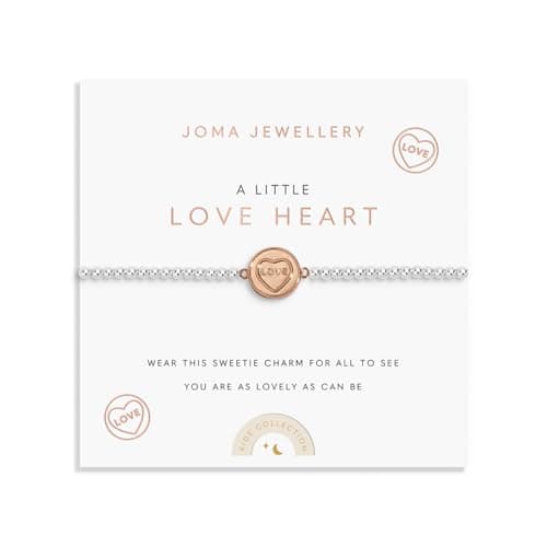 Image of Joma Jewellery KIDS' A LITTLE LOVE HEART Silver & Rose Gold Plated Bracelet 15.5cm stretch