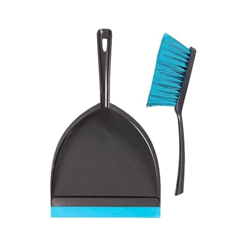 Image of Elliott Large Garden Dustpan and Brush,Ideal for Cleaning In and around Home and Garden,Strong Synthetic Fibres suplied with in a coordinated Grey and Blue Colour