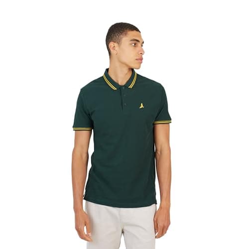 Image of BRAVE SOUL Mens Polo Shirts– Ideal for Sports, Travel, and Casual Outings or Weekend Wear Polo Shirt for Men UK, Hunter Colour, Size: Small