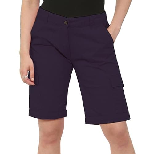 Image of NOROZE Womens Shorts – Ladies Knee Length Chino Style – Women’s Cargo Summer with Pockets – Lightweight Long Stretch Bermuda for Women UK – Casual Fit – Sizes 8 to 20 Navy
