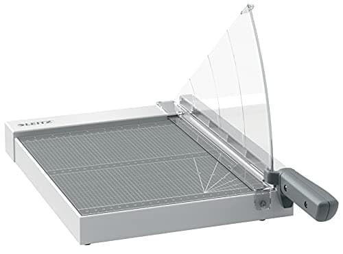 Image of Leitz Precision Home Paper Cutter A4, Guillotine, Cuts Up To 8 Sheets, 305mm Cut Length, Steel Blade, Laminated Wooden Base, Alignment Guide & Blade Guard, 90180000