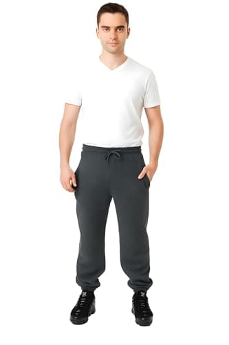 Image of H&F Jogging Pants Mens Tracksuit Bottoms Trousers Casual Mens Joggers for Men UK Zip Pockets Elasticated Cuff Classic Jog Pants Jog Sweatpants Sports Joggers Leisure Gym Yoga Pants (Dark Grey, M)