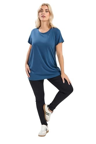Image of Yours Curve Denim Blue Core T-Shirt - Women's - Plus Size Curve