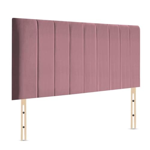 Image of Elixir Furniture Portland Divan Headboard – 6ft Super King | 20-Inch Tall Upholstered Headboard | Plush Velvet in Pink | Elegant Padded Design (Pink, 6ft Super King Height-20inch)